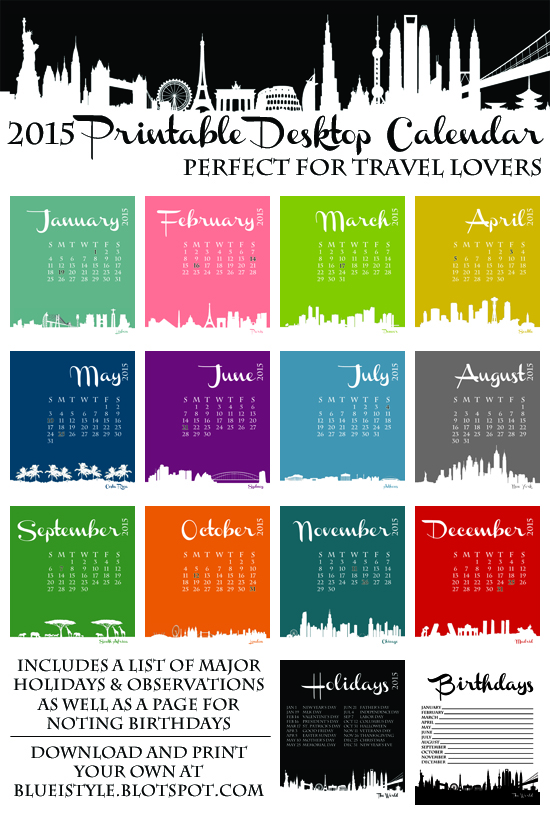 2015 Desktop Calendar 2015 Desktop Calendar