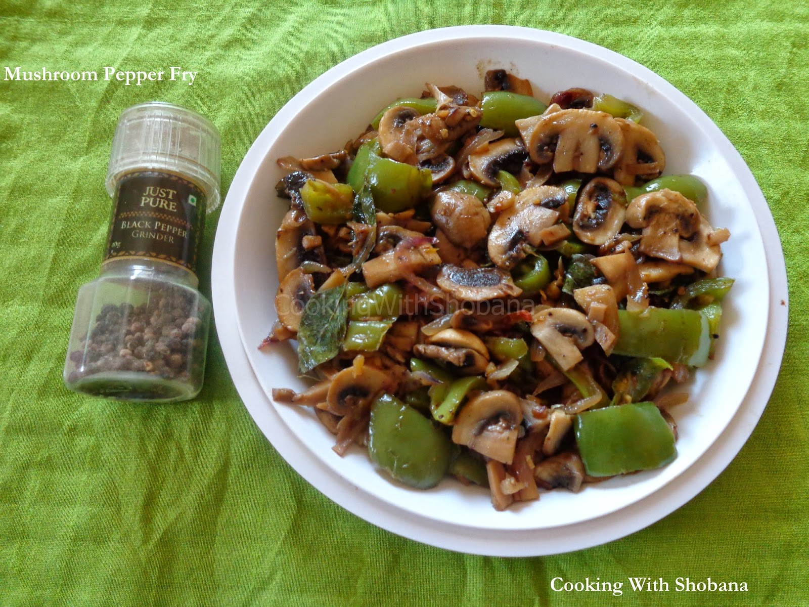 Cooking With Shobana MUSHROOM PEPPER FRY