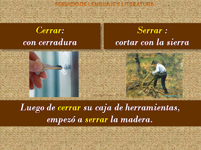 palabras homofonas respecto de los