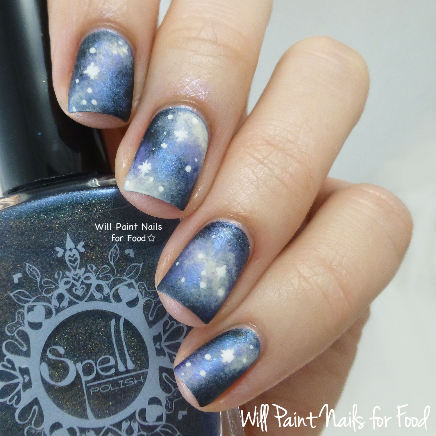 Galaxy Nails with Spell Polish