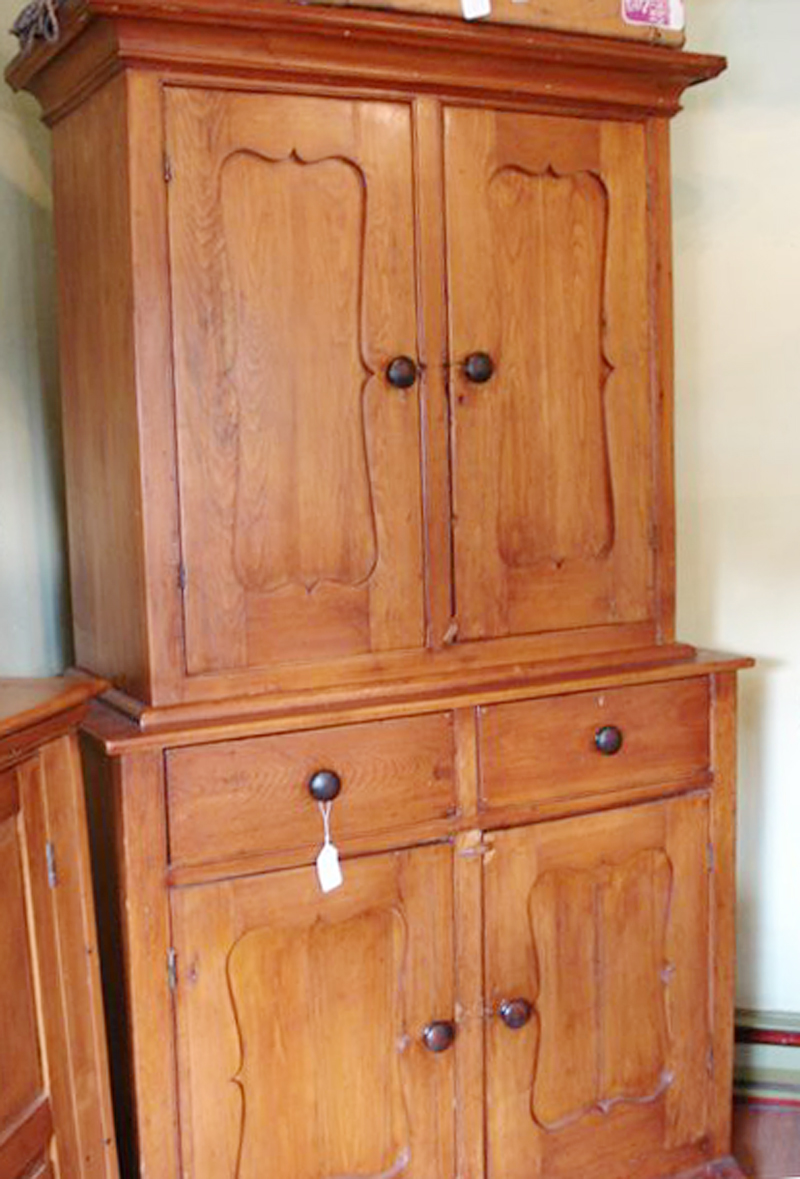 Custom Antiques Glass Wall 2 Piece Pine Flat to Wall