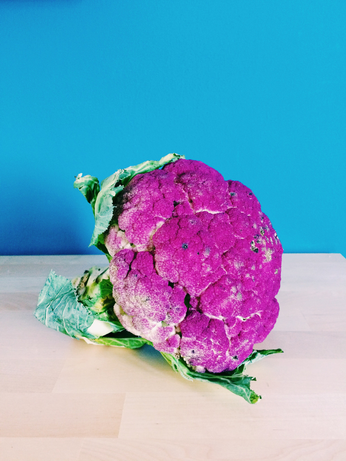 A purple cauliflower, photographer - Katie Currid of Freckle & Fair