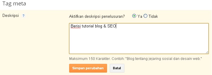 meta tag deskripsi di blogger blogger,menu blogger,meta tag,tutorial blog
