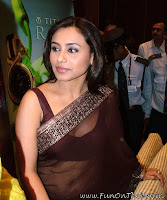 Actress Rani Mukharji in Brown transparent saree Actress Rani Mukharji in Brown transparent saree