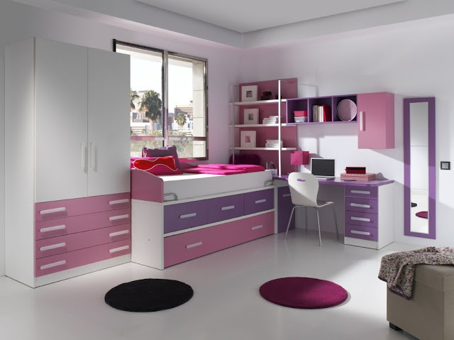 Dormitorio juvenil con escritorio integrado : dormitorio infantil
