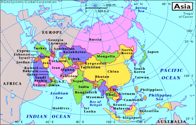 Map of Asia Region