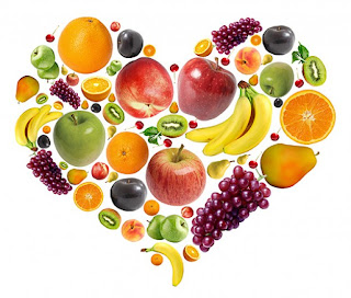 a heart made out of healthy fruits