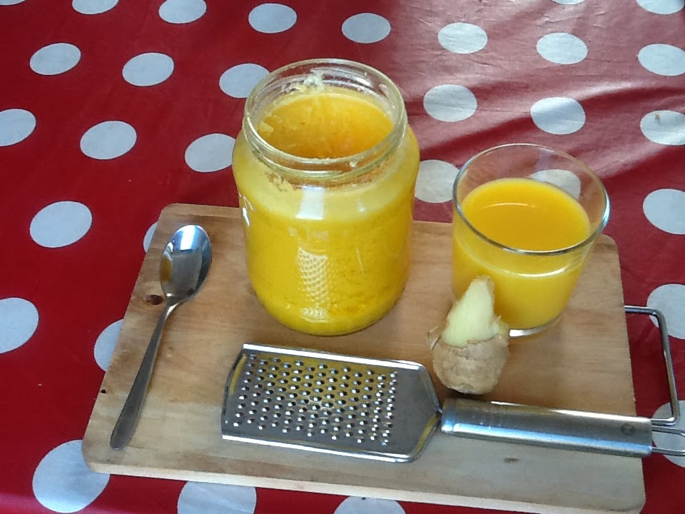 The Feverish Feltist Yummy home remedy Ginger Root Orange Juice