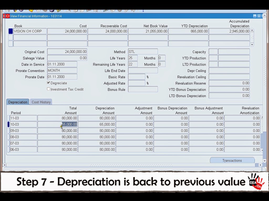 Oracle EBS Handson How to setup and use Depreciation Override in