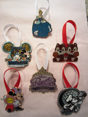 WDW Pins turned into Christmas ornaments