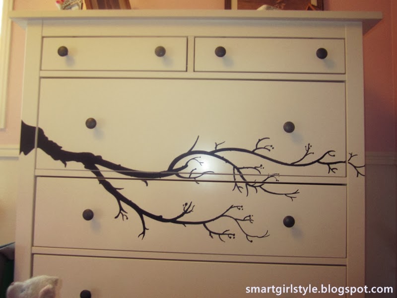 smartgirlstyle Ikea Hack (Hemnes) with Cozy Wall Art Decal