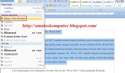 Cara Mengatur Format Teks di Microsof Word 2007 1