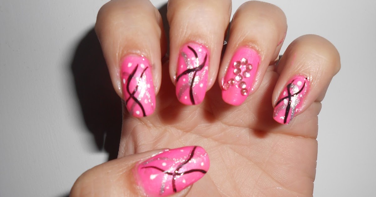 Hand Painted Cancer Awareness Nail Art - wide 6