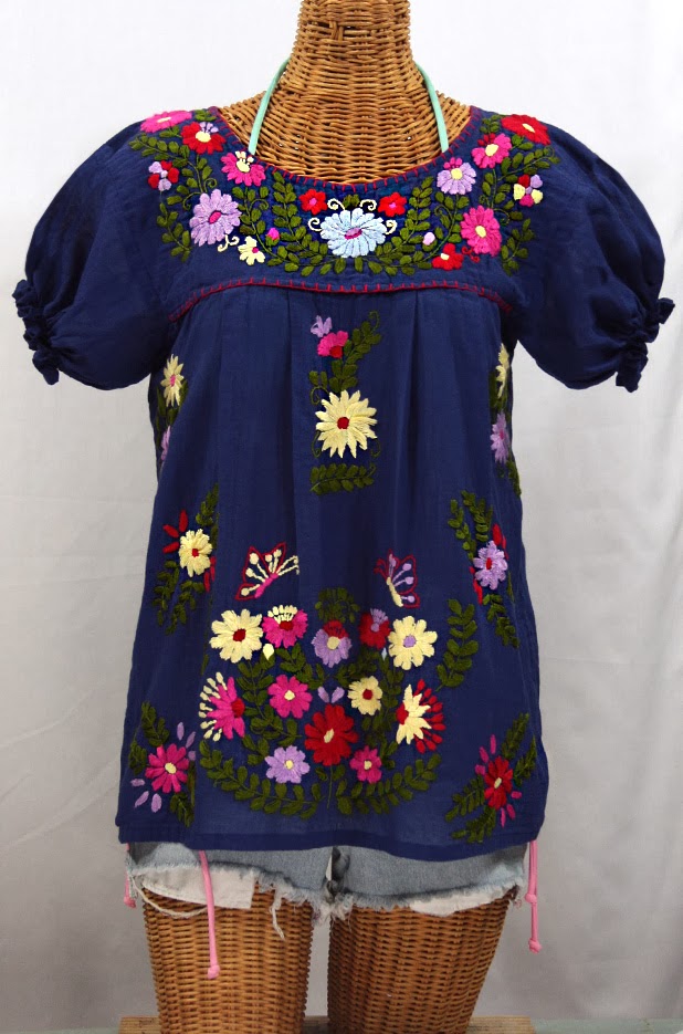 http://www.sirensirensiren.com/shop/new!-embroidered-peasant-tops/mexican-blouse-puff-sleeve-mariposa-color/embroidered-mexican-blouse-mariposa-color-denim-blue
