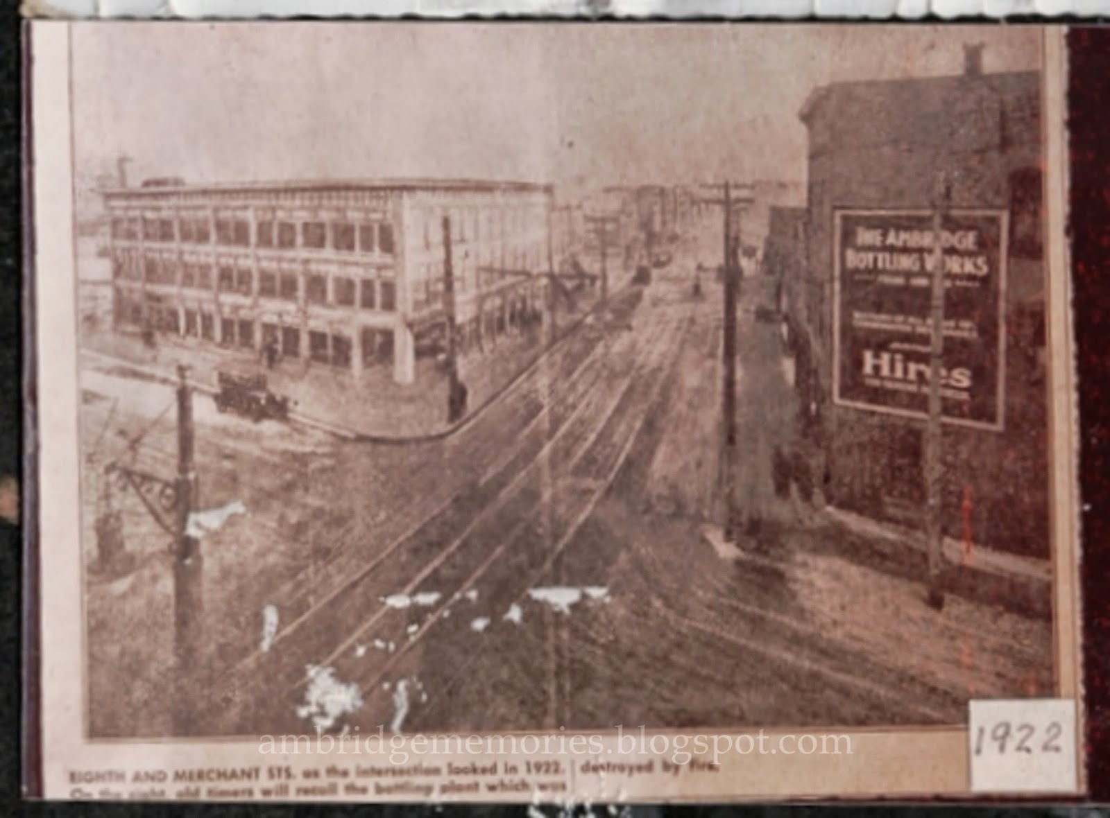 Ambridge Memories Eighth and Merchant Streets, 1922