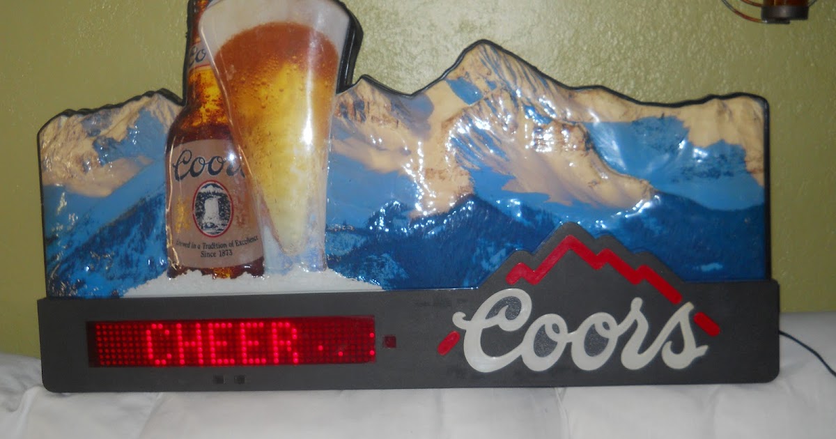 East Coast Trader's Vintage!! COORS,SCROLLING LIGHTED BEER SIGN with