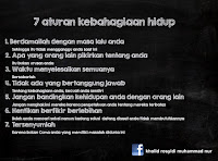 7 Aturan kebahagiaan hidup