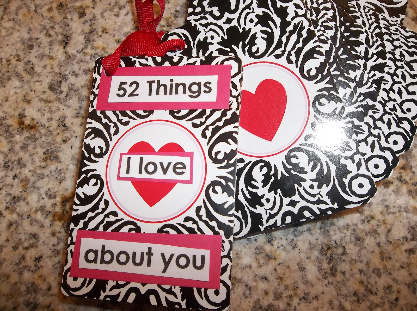 52 Things I Love About You Cards Template