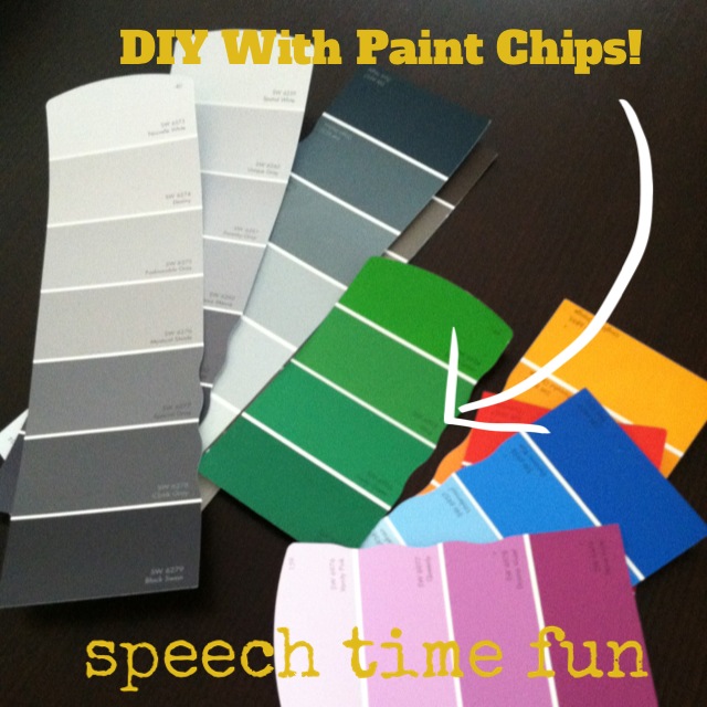 DIY with Paint Chips! Speech Time Fun Speech and Language Activities