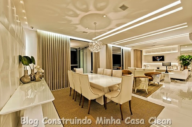 Sala De Jantar Luxuosa ~ 26 Mesa retangular de 8 lugares com poltronas bege! Pendente de Sala De Jantar Luxuosa ~ 26 Mesa retangular de 8 lugares com poltronas bege! Pendente de