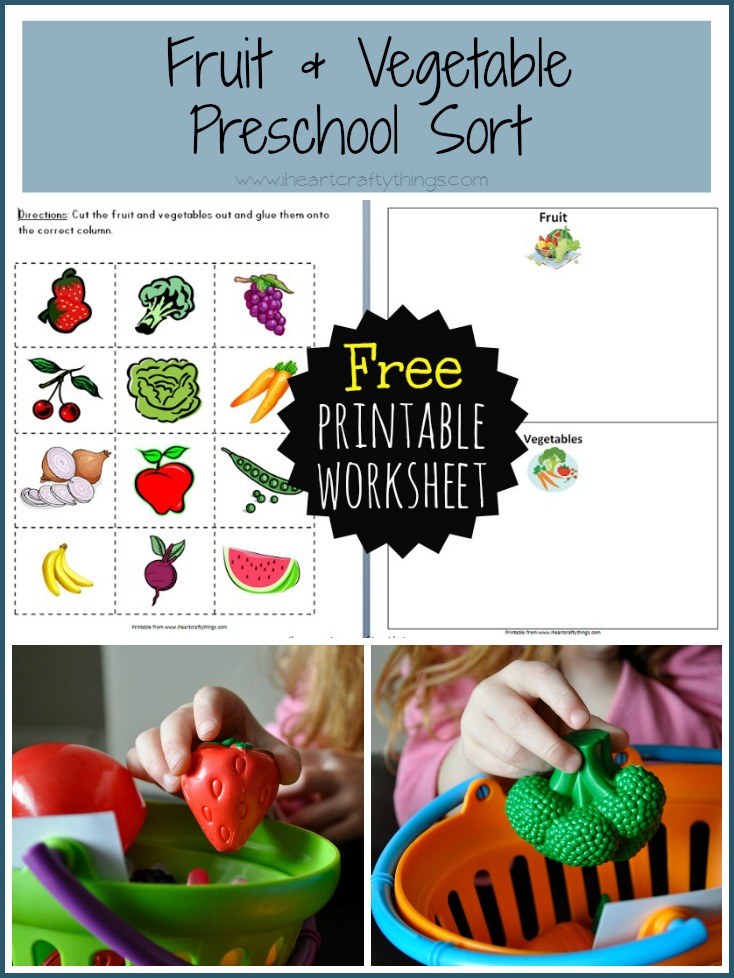 Preschool Fruit and Vegetable Sort | I Heart Crafty Things