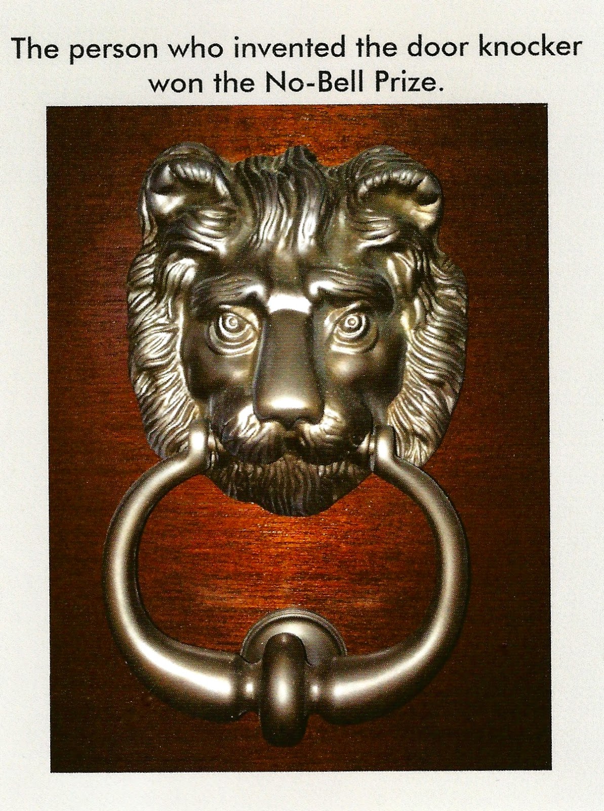 My Favorite Funny Postcards Lion Head Door Knocker Pun