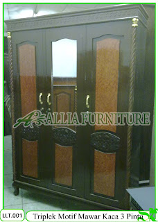 Lemari Triplek Klender 3Pintu Motif Kaca Lemari Triplek Klender 3Pintu Motif Kaca