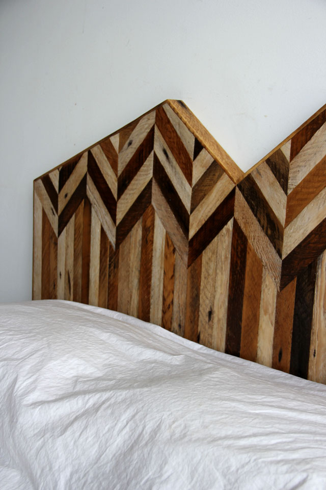 reclaimed_chevron_headboard Now & Future Home Pinterest