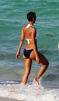 Nicole Murphy goes for a dip at Miami beach