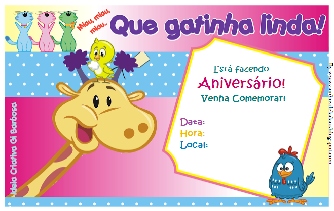 Convites da Galinha Pintadinha para Imprimir e Editar - Toda Atual Convites da Galinha Pintadinha para Imprimir e Editar - Toda Atual