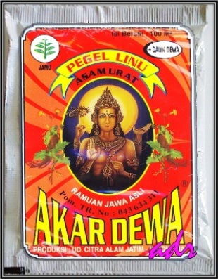 -*Jamu "Akar Dewa"  dalam sachet 100ml*-