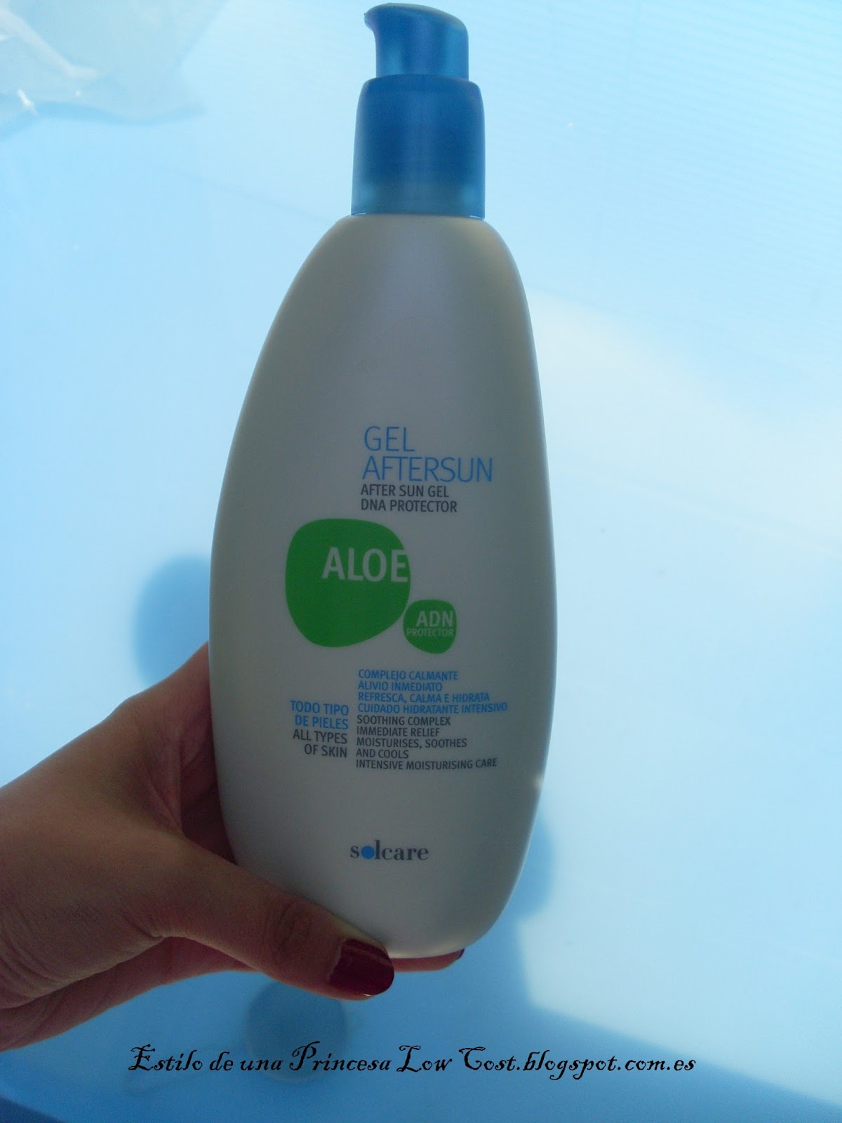 Review Solcare, Gel aftersun aloe vera Estilo de una Princesa