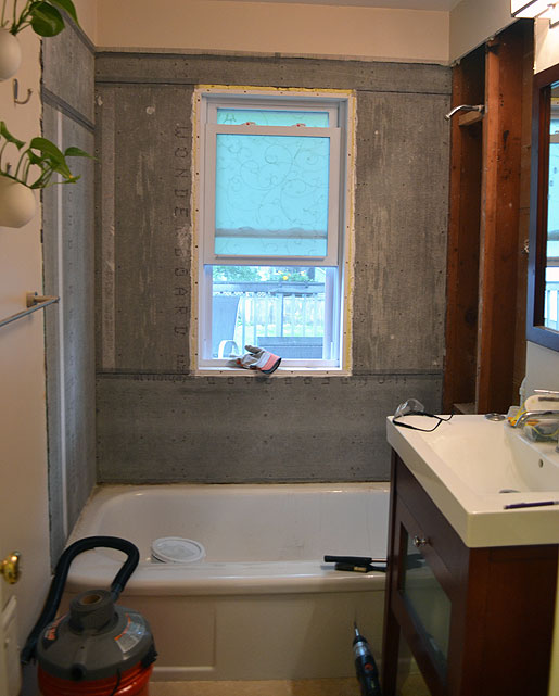 Mid Century Mrs Tub Surround Cement Board & Waterproofing.
