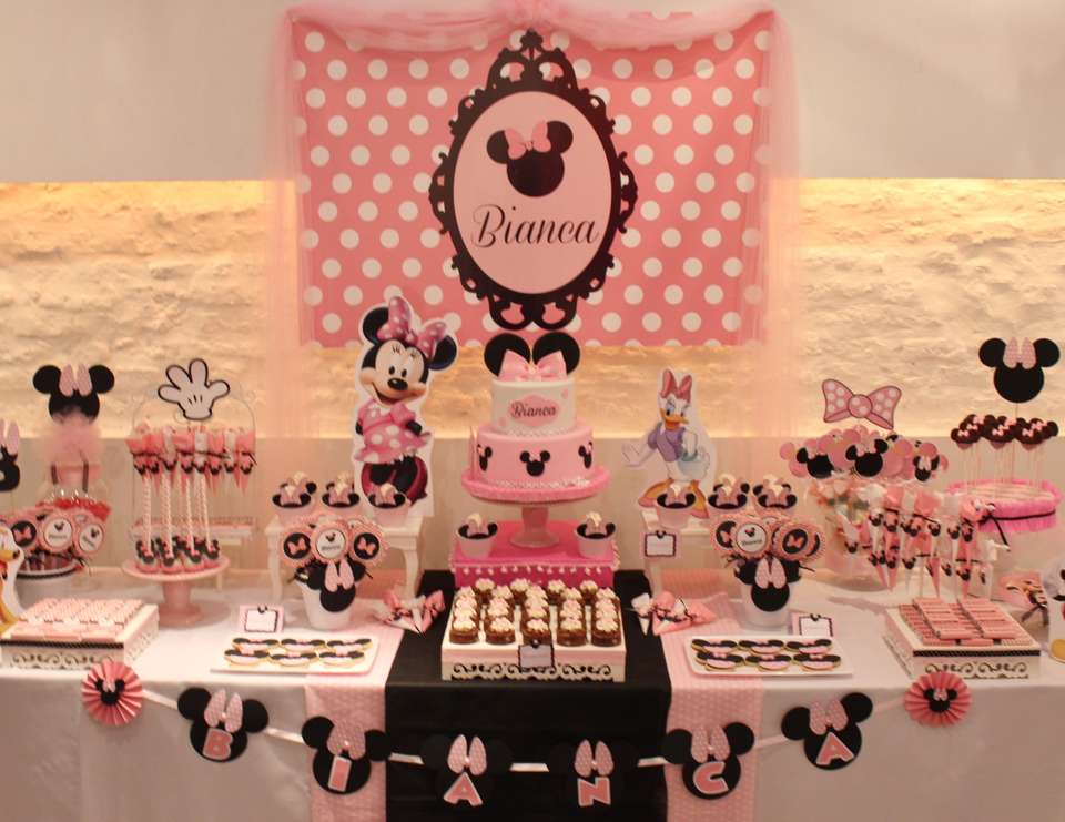 Ücretsiz Minnie Mouse Parti Seti Neşeli Süs Evim Ücretsiz Doğum