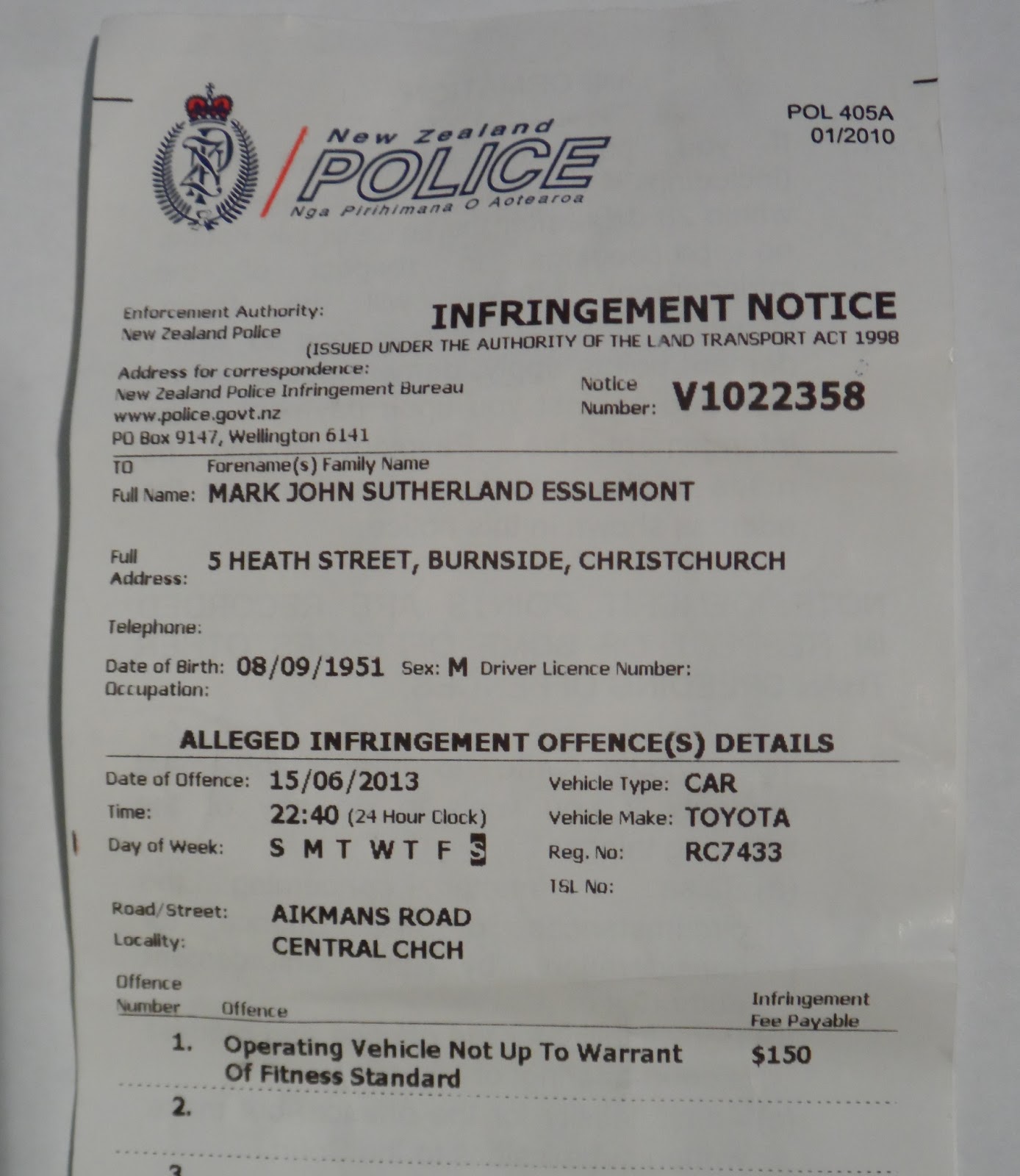 Woza Wanderer Christchurch Police State Post Quake Bleus