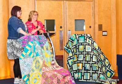 Tula Pink at the Festival of Quilts 2013, talking about the Acacia fabrics. Tula Pink at the Festival of Quilts 2013, talking about the Acacia fabrics.