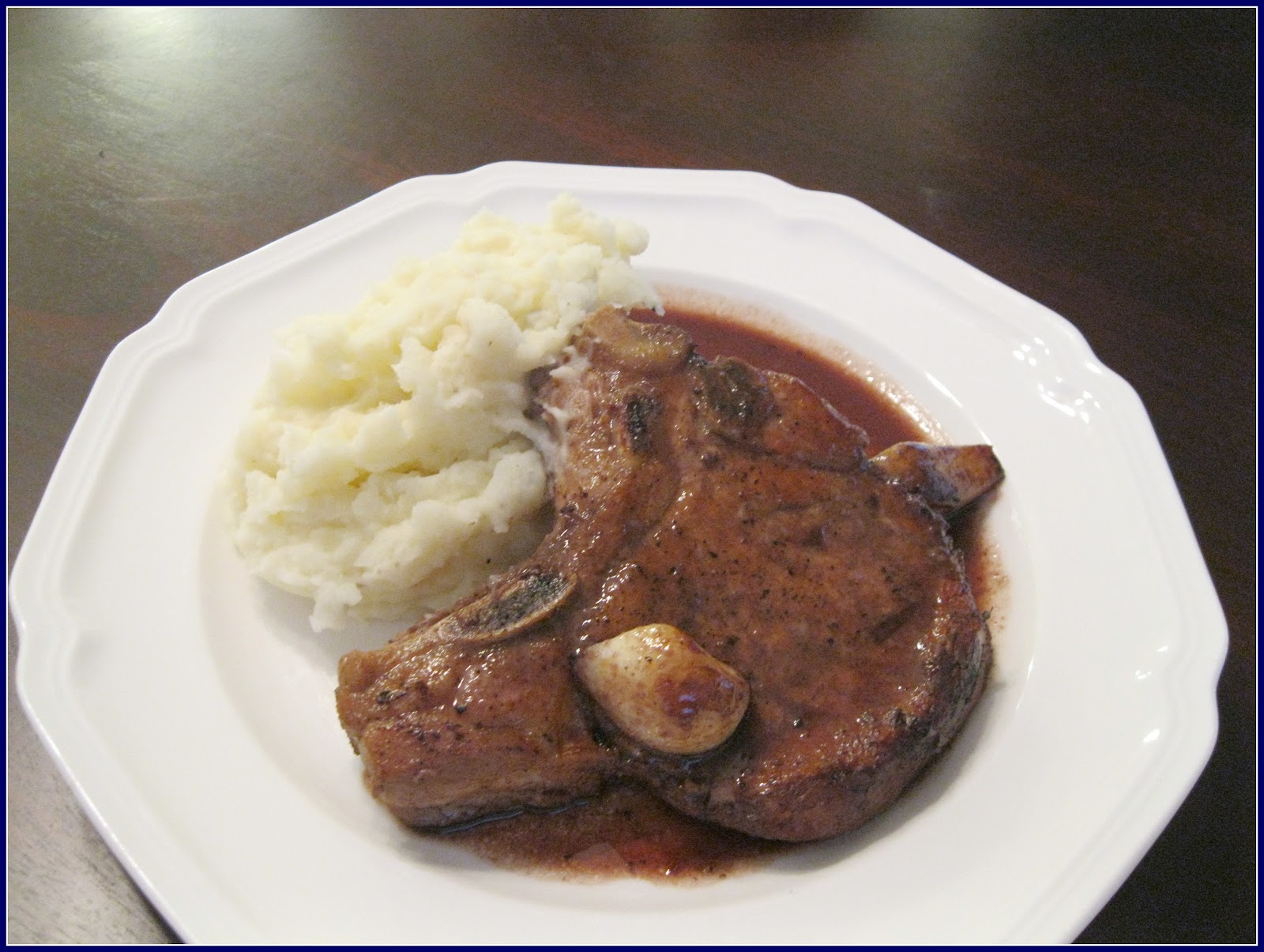 Shea Lennon Dinner Tonight Pork Chops with Red Wine and Garlic