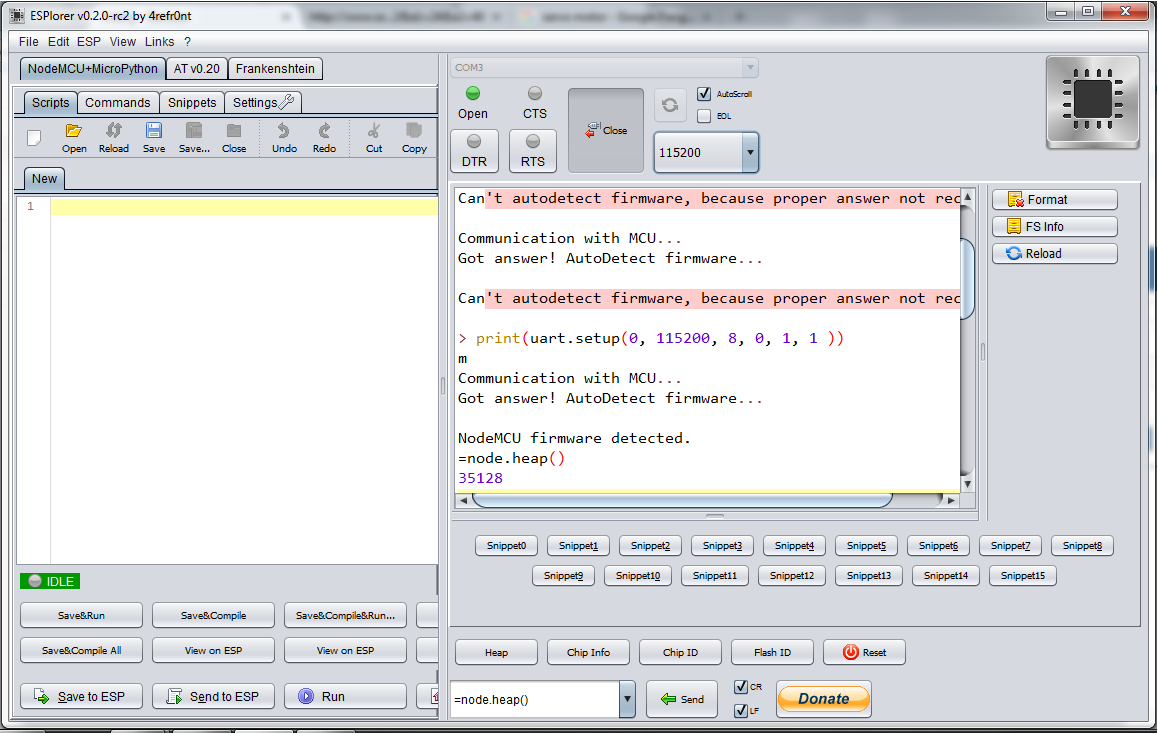Home Automation Programming ESP8266 using ESPlorer
