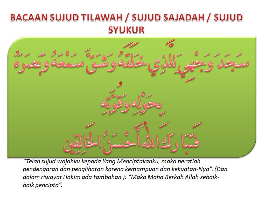 SUJUD TILAWAH @ SUJUD SAJADAH DAN SUJUD SYUKUR | PENDIDIKAN ISLAM
