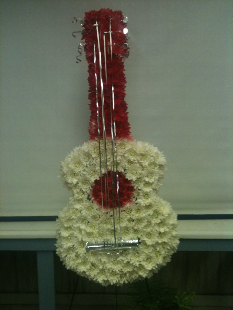Sapps Florist Most Unique Designs of the Day Guitar made of flowers