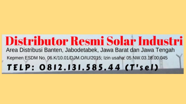 Supplier Solar Industri, Distributor BBM Industri, Agen Resmi Solar Industri