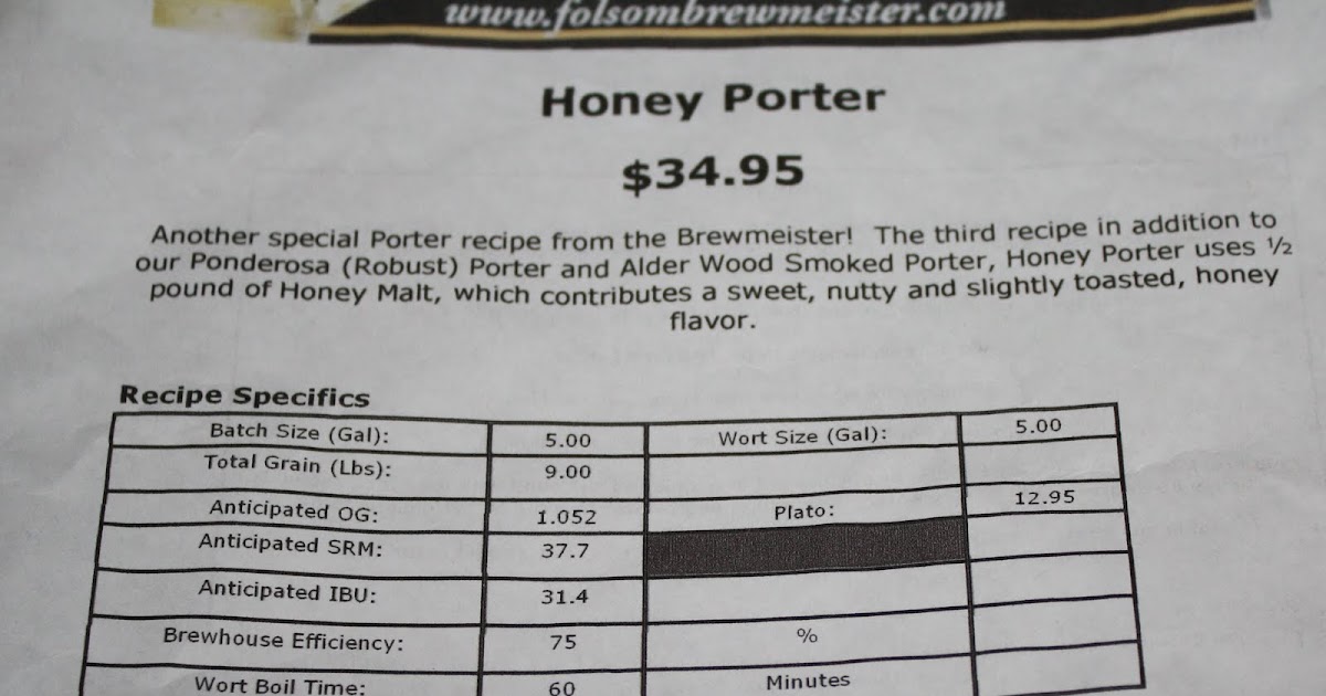 Wildflower Sunshine Home Brew Tasting Notes {Honey Porter}