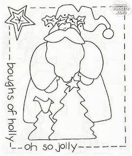 desenho papai noel estilo country para pintar