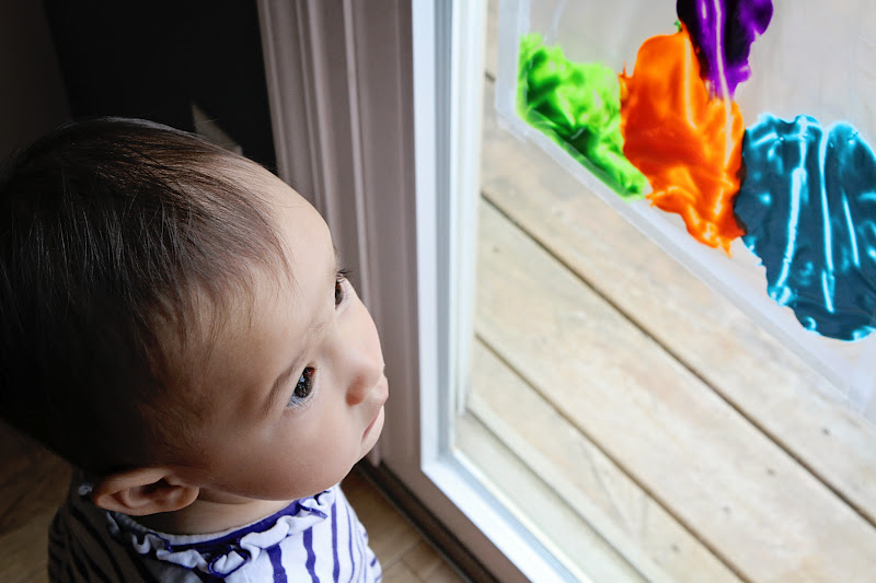 the petersons Ziploc baggie finger painting