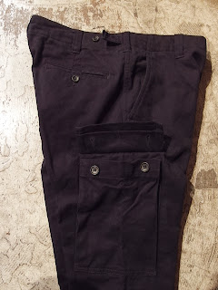 engineered garments matt pant in black coated heavy twill