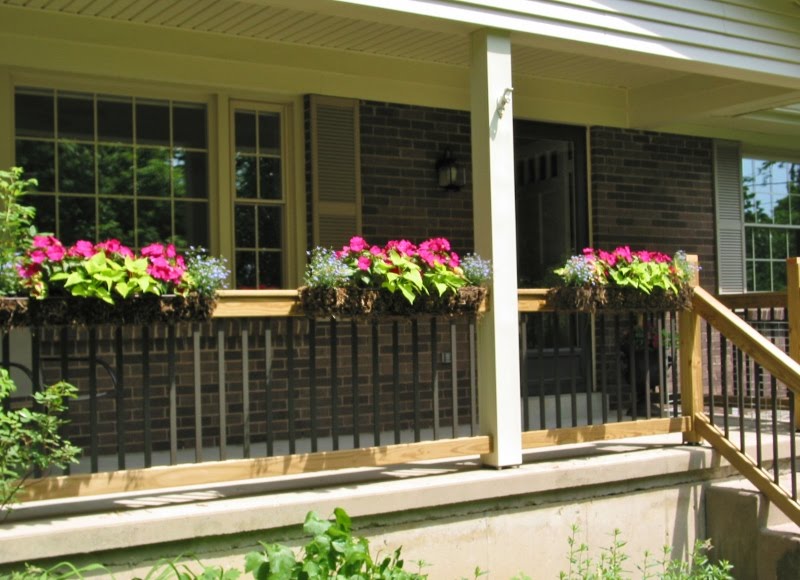 Niesz Vintage Home...and fabric Porch Railing Flower Boxes