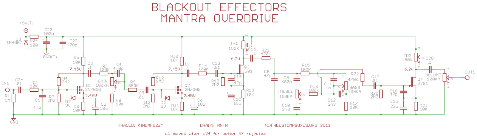 Perf and PCB Effects Layouts: Blackout Effectors Mantra Overdrive