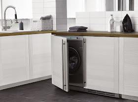 zabudowa pralki pralka w szafce kuchennej