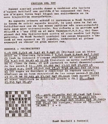 Partida de ajedrez Bordell-Polugaievsky en 1956