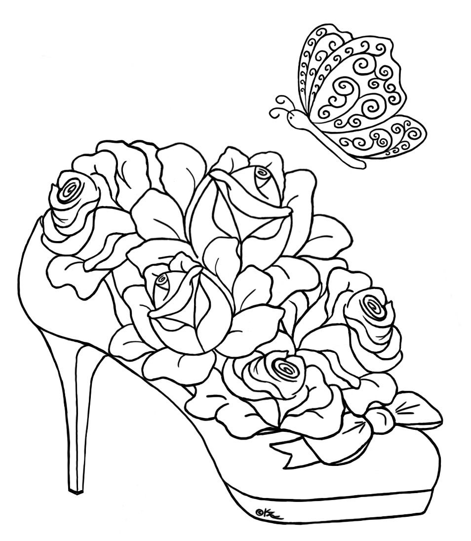 Printable Coloring Pages Hearts And Flowers Pendelton C Wallace Printable Mewarnai Site
